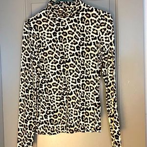 H&M animal print turtleneck top